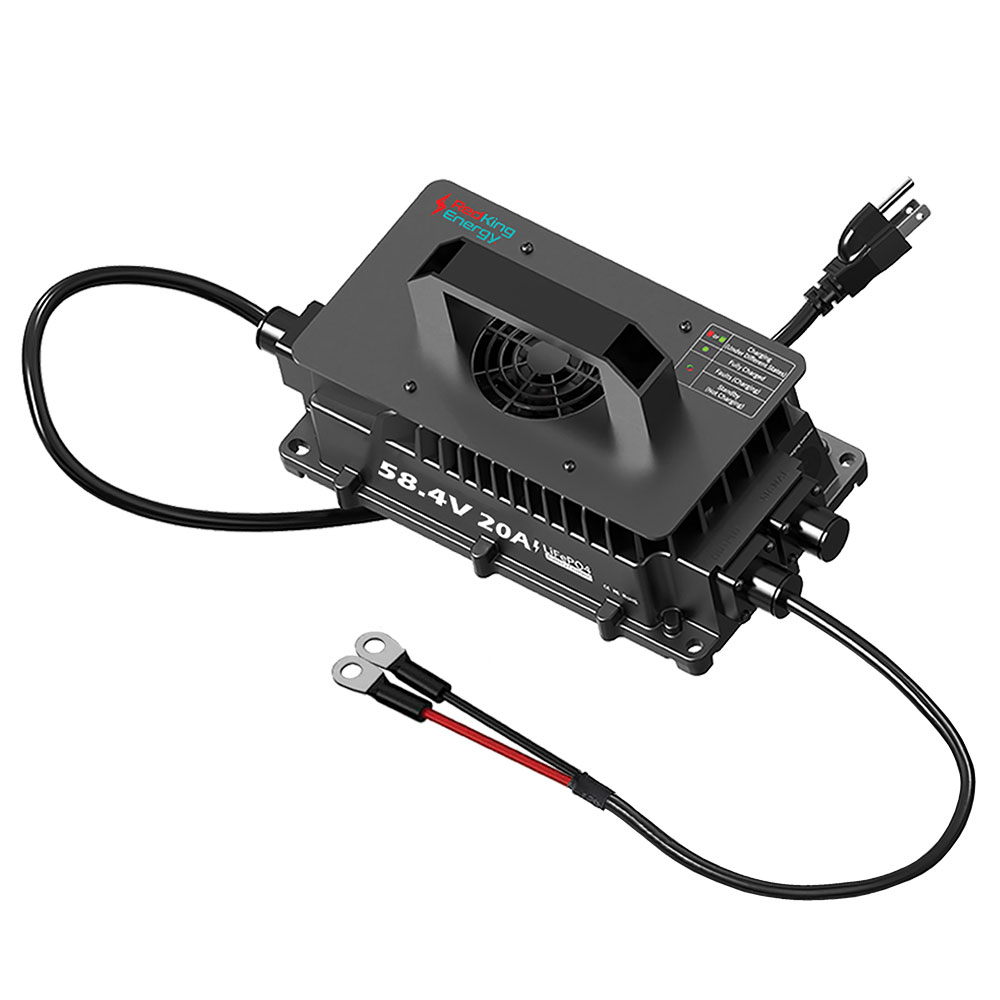 CHRG-58V20A RedKing Energy Li Charger 58.4V 20Amp with wiring harness for 51.2V batteries